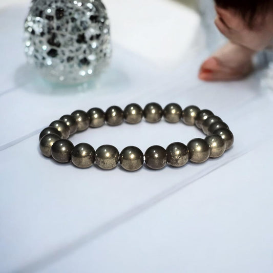 नेचुरल पाइराइट ब्रेसलेट