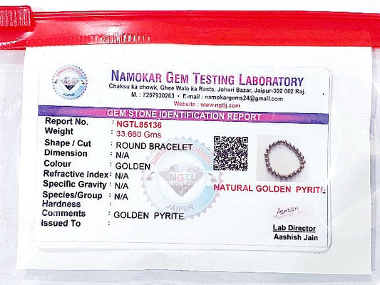 गोल्डन पाइराइट ब्रेसलेट